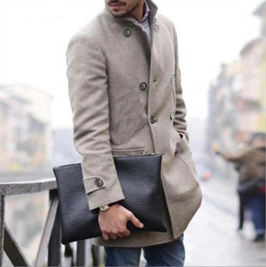 Men's elegant wool duffle coat with double-breasted buttons and practical pockets NOVAE