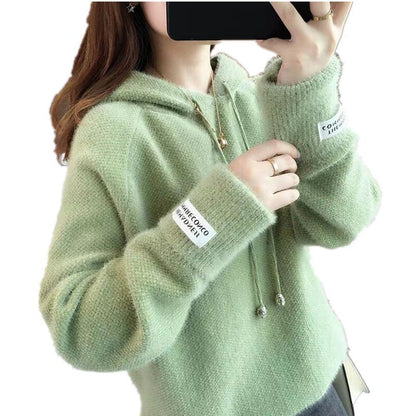 Women's Cozy Hoodie with Drawstring and High Collar NOVAE