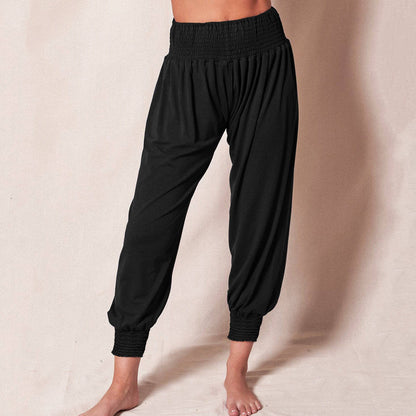 Women's Casual Harem Pants with Elastic Waistband and Side Pockets NOVAE
