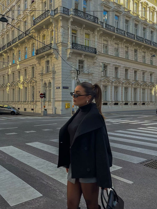 Women's fashionable oversized jacket with double button placket and wide cut NOVAE