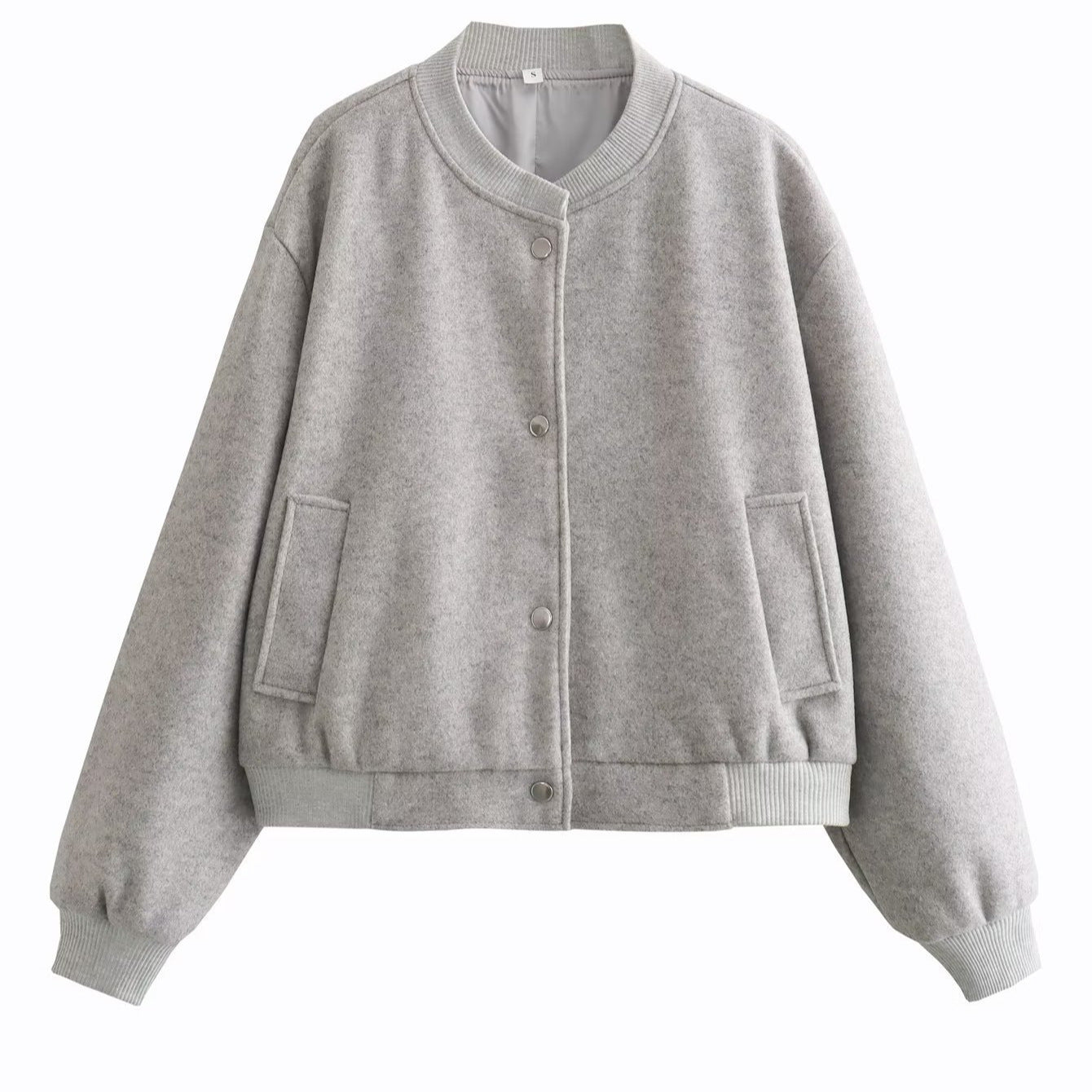 Women's fashionable sweatshirt jacket with button closure and practical pockets NOVAE