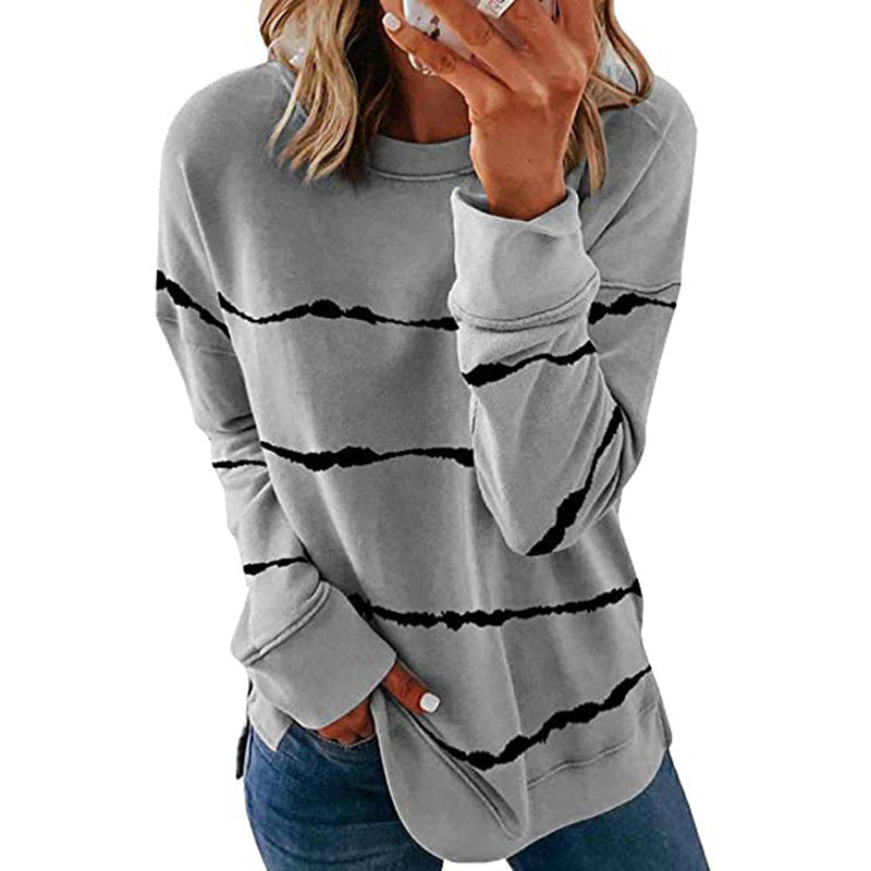 Women's casual sweatshirt with modern stripes NOVAE