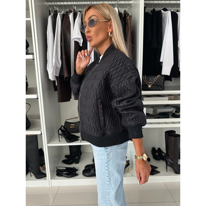 Women's quilted jacket in a sporty yet elegant design with voluminous sleeves NOVAE