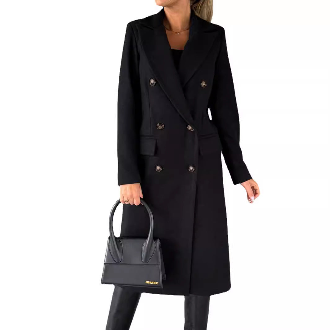 Women's elegant and timeless trench coat with double button placket and practical pockets NOVAE