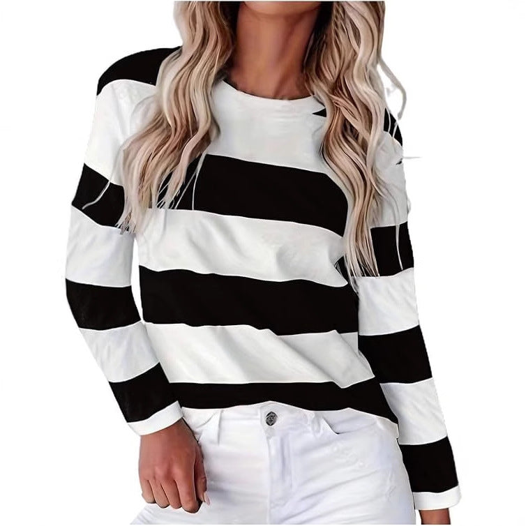 Women's casual striped long-sleeved shirt NOVAE