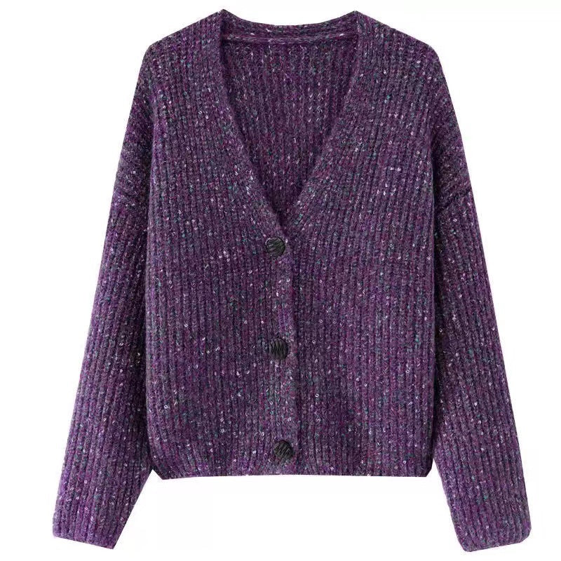 Women's Cozy Chunky Knit Cardigan with Button Detail and Wide Fit NOVAE