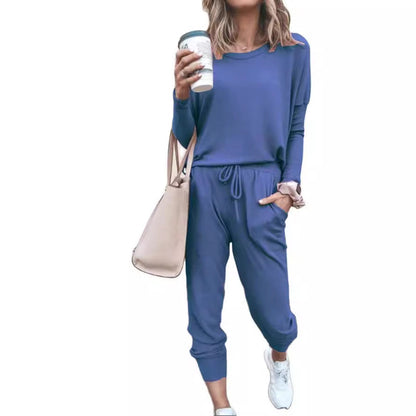 Women's Comfortable Jumpsuit with Fashionable Round Neck and Adjustable Waistband NOVAE
