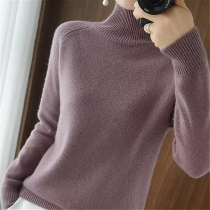 Women's soft roll-neck sweater made of fine merino wool NOVAE