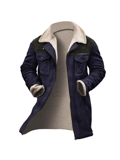 Men's playfully chic suede jacket with warm fleece lining NOVAE