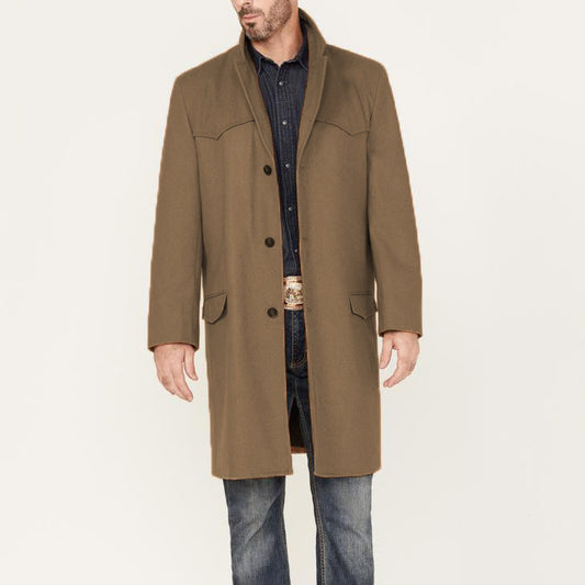 Men's elegant long-sleeved overcoat with modern accents NOVAE