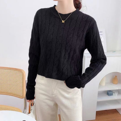 Women's chunky knit sweater with a textured pattern and relaxed fit NOVAE