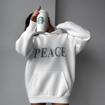 Women's hooded sweatshirt with a unique bird motif and a relaxed fit NOVAE