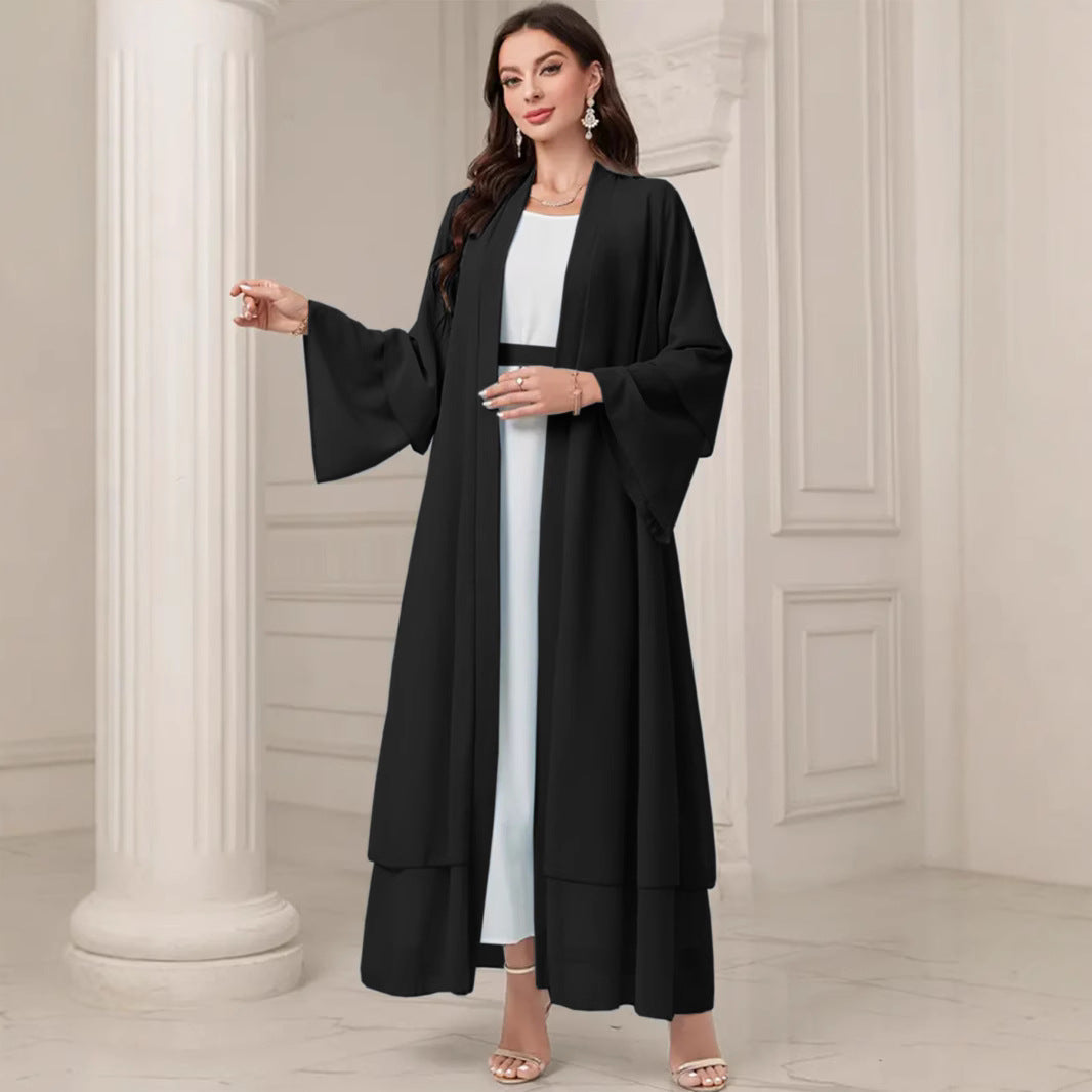 Women's Elegant Long Kimono Jacket in Flowing Fabric with a Wide Fit NOVAE