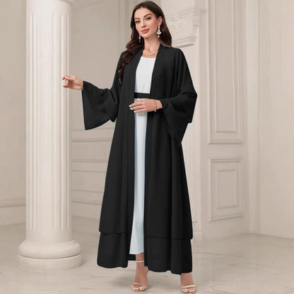 Women's Elegant Long Kimono Jacket in Flowing Fabric with a Wide Fit NOVAE