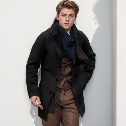 Men's casual duffle coat with a stylish stand-up collar and practical pockets NOVAE