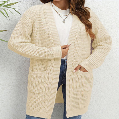 Women's knitted cardigan with patch pockets and a relaxed fit NOVAE