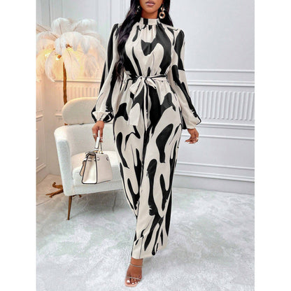 Women's maxi dress with stylish wrap design and elegant puff sleeves NOVAE