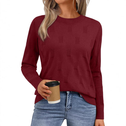 Women's Elegant Knit Sweater with Textured Pattern NOVAE