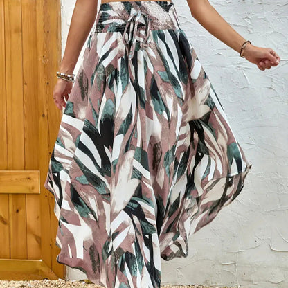 Women's Elegant Maxi Skirt with Modern Chevron Pattern NOVAE