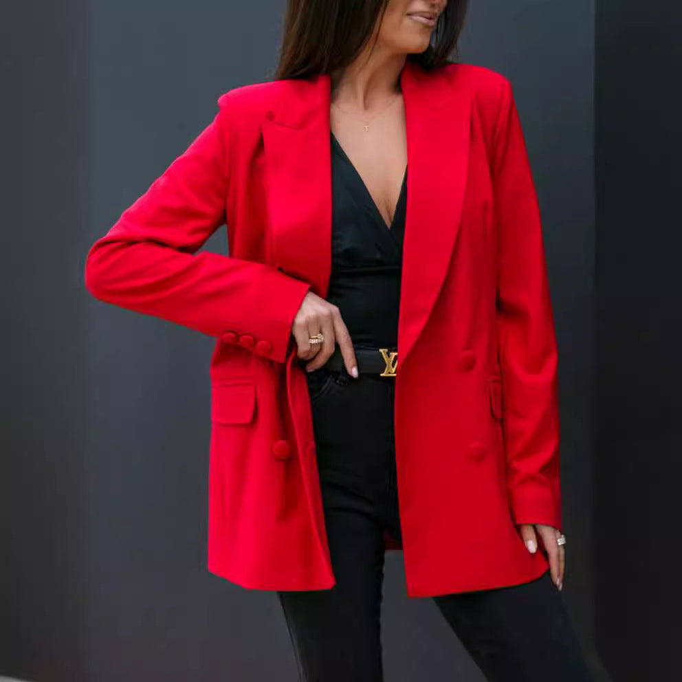 Women's blazer with modern double button closure and relaxed fit NOVAE