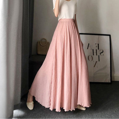 Women's maxi skirt with elastic waistband and soft fabric NOVAE