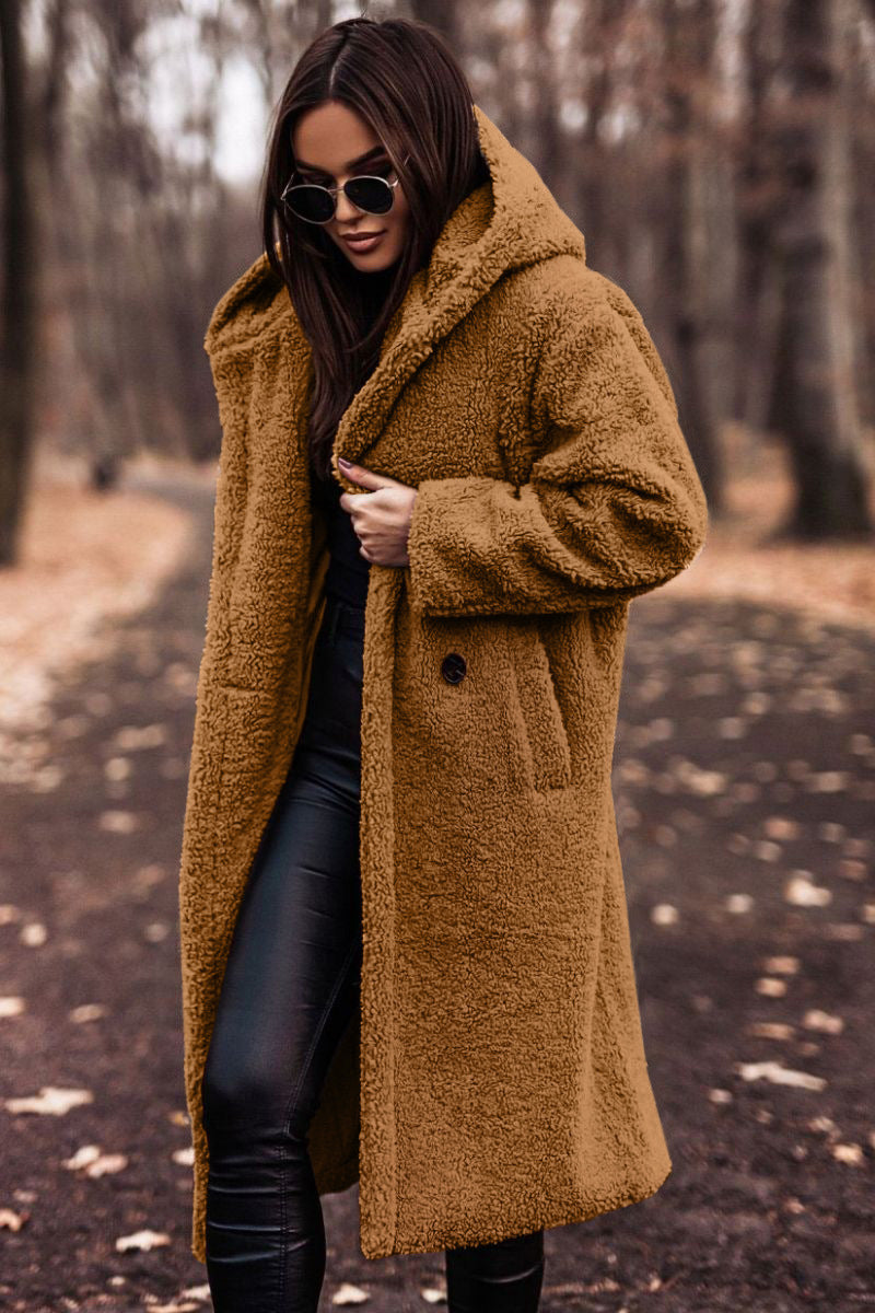 Women's teddy coat with a generous cut and practical pockets NOVAE