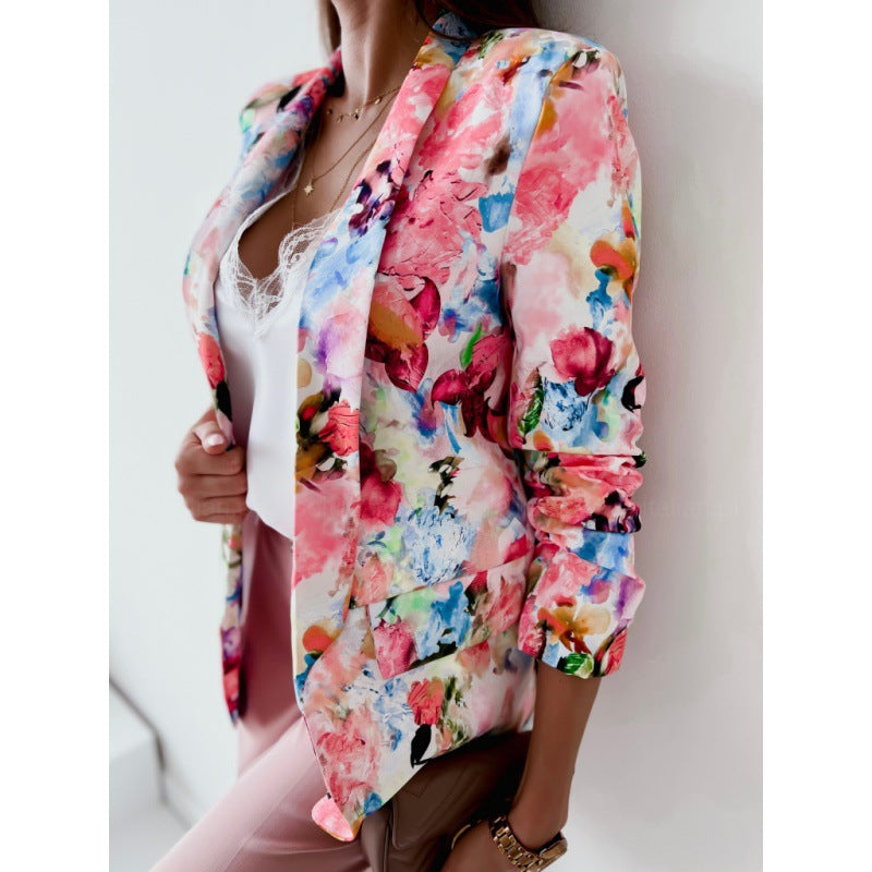 Women's blazer with floral design and figure-flattering cut NOVAE