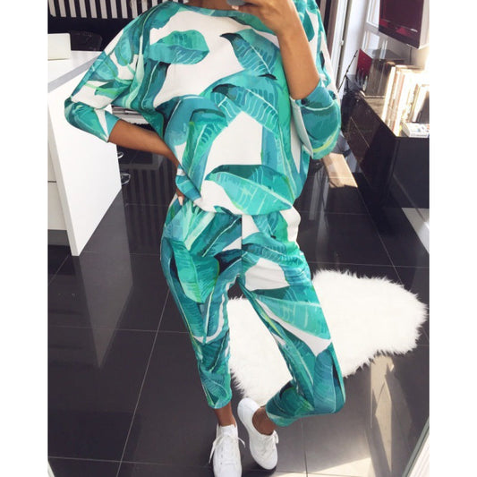 Women's leisure suit with floral pattern NOVAE