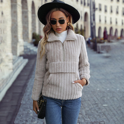 Women's Fleece Pullover with High Collar NOVAE