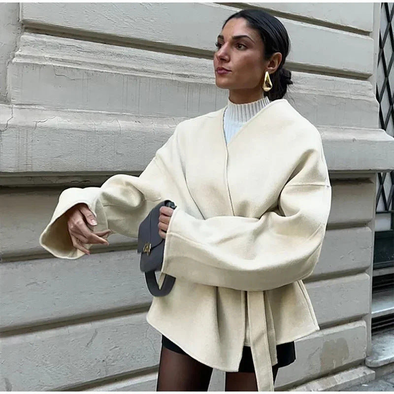 Women's stylish kimono jacket with adjustable belt NOVAE