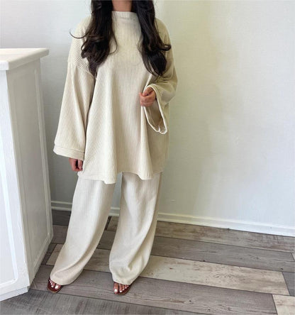Women's Comfortable and Stylish Ribbed Knit Lounge Set NOVAE