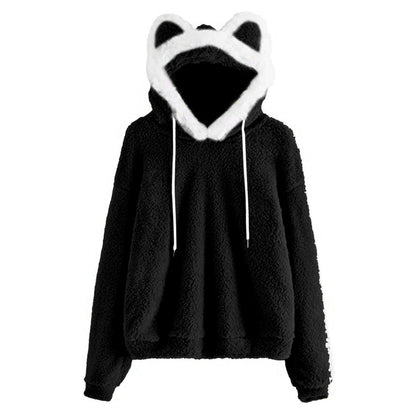 Women's Cozy Hoodie with Cat Face NOVAE