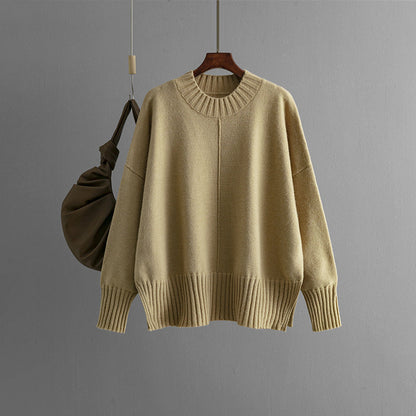 Women's Oversized Knit Sweater with Ribbed Cuffs NOVAE