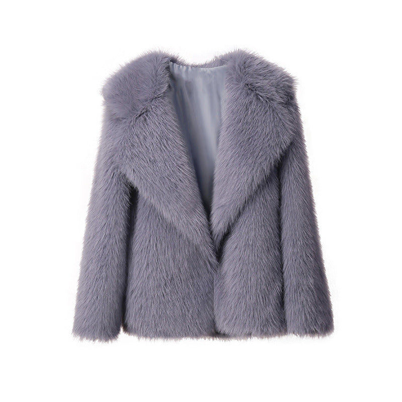 Women's elegant faux fur blazer with stylish collar NOVAE