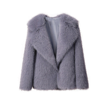 Women's elegant faux fur blazer with stylish collar NOVAE