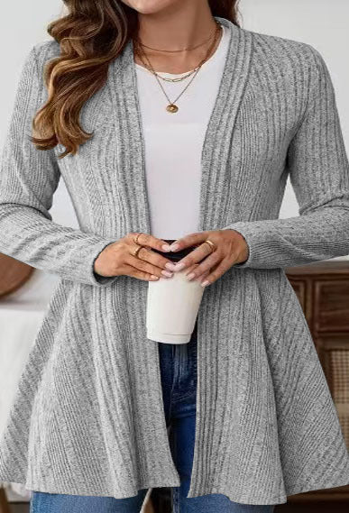 Women's cardigan with open front and asymmetrical hem NOVAE