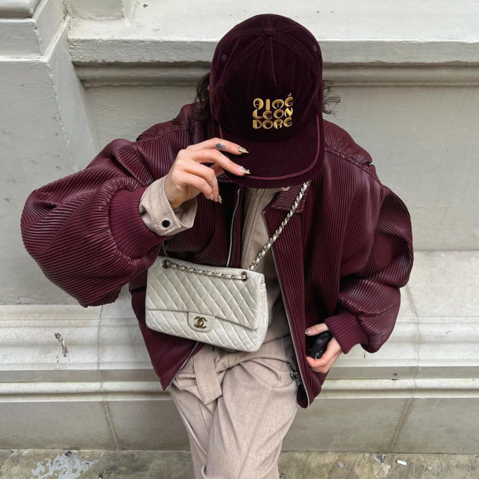 Women's pleated jacket in trendy oversized style NOVAE