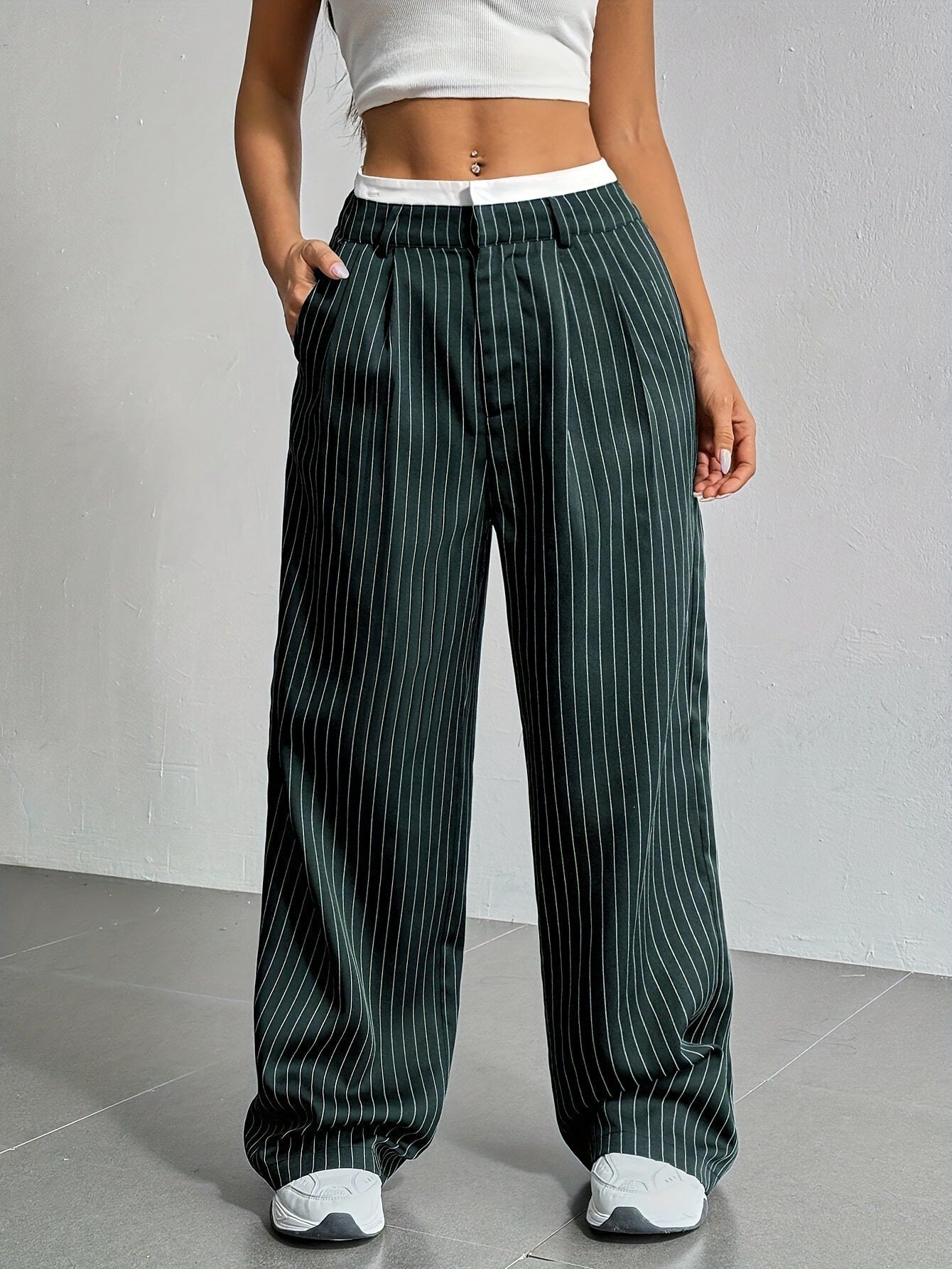 Women's fashionable high-waisted disc trousers NOVAE