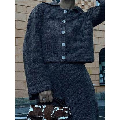 Women's wide-cut knit dress with button placket NOVAE