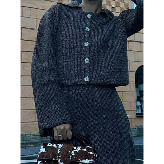 Women's wide-cut knit dress with button placket NOVAE