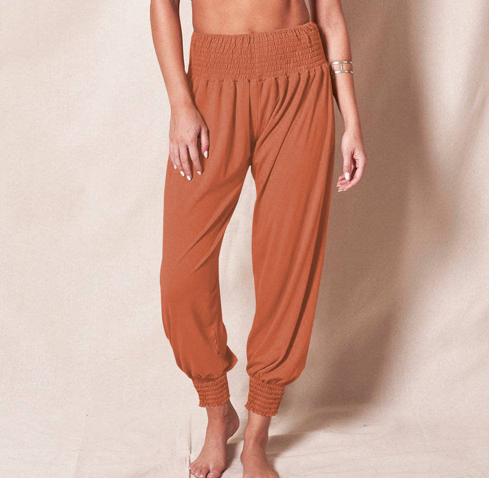 Women's Casual Harem Pants with Elastic Waistband and Side Pockets NOVAE