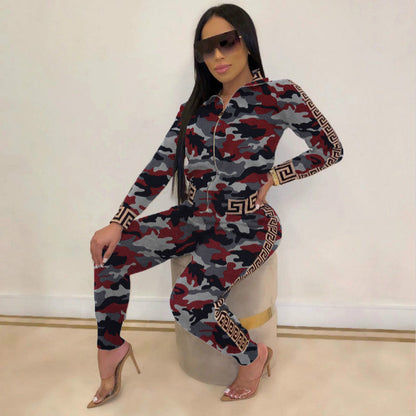 Women's tracksuit with urban leopard print and comfortable details NOVAE