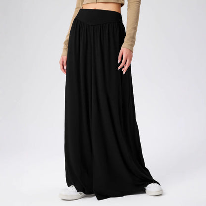 Women's wide-leg jersey trousers with a high waist NOVAE