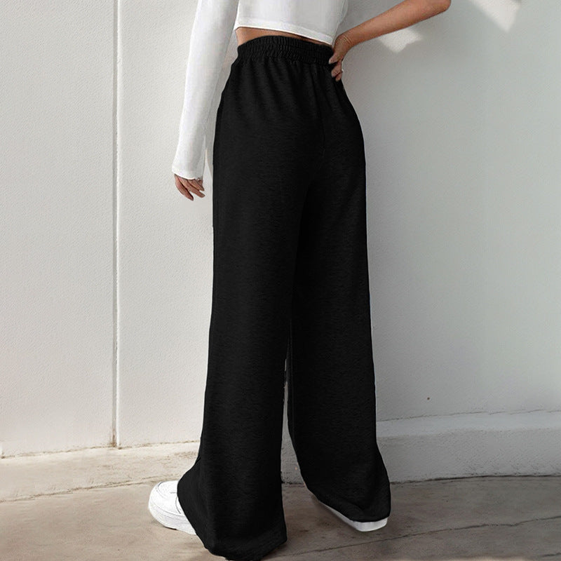 Women's wide-leg leisure trousers with elasticated waistband NOVAE