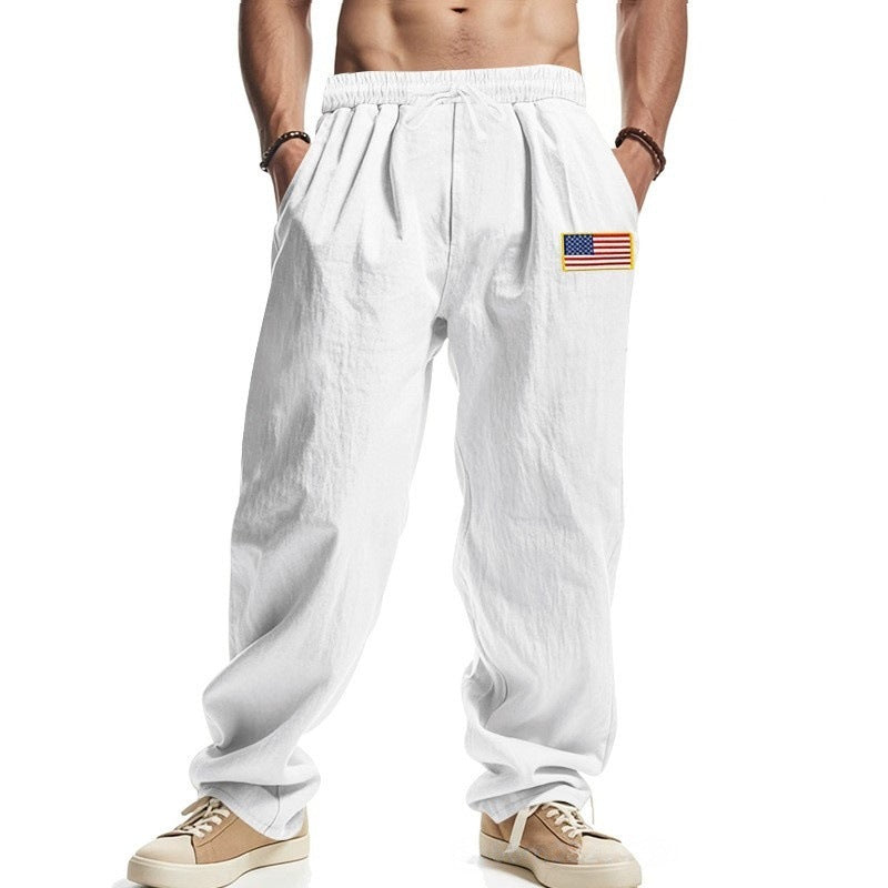 Men's casual leisure trousers with adjustable waistband and American patch NOVAE