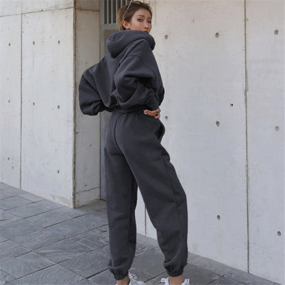 Women's fashionable hoodie jumpsuit with a relaxed fit and practical pockets NOVAE