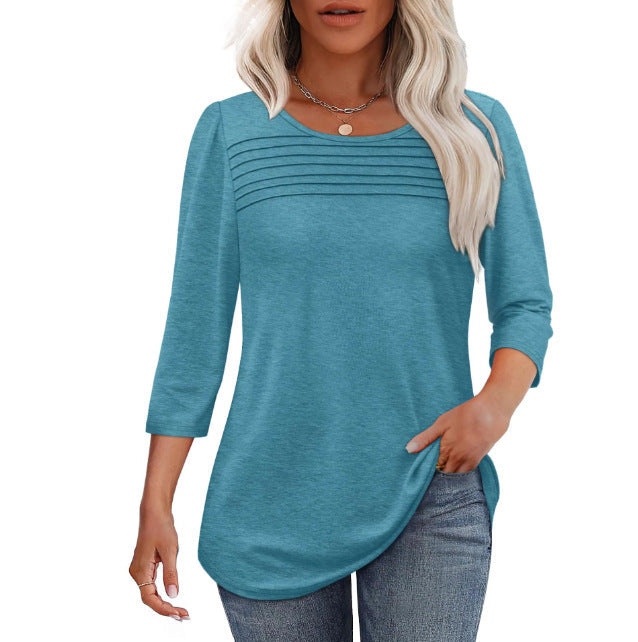 Women's elegantly cut top with gathered details NOVAE