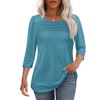 Women's elegantly cut top with gathered details NOVAE