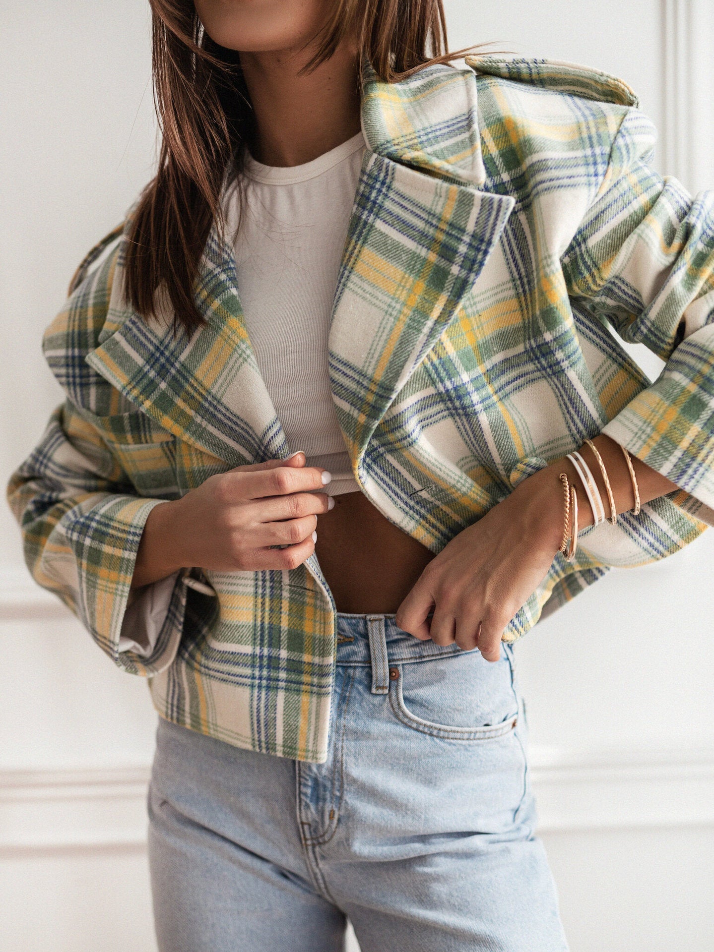 Women's Checkered Blazer Jacket in a Modern Cut NOVAE