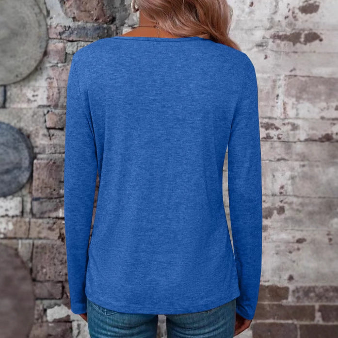 Women's long-sleeved shirt with cross-neck NOVAE